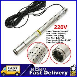 Water Pump 220V 370W 50mm Submersible Bore 0.5 HP Deep Well 220V 180ft 8GPM
