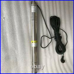 Water Pump Deep Well 180ft 8GPM IP68 220V 370W 50mm Submersible Bore 0.5 HP